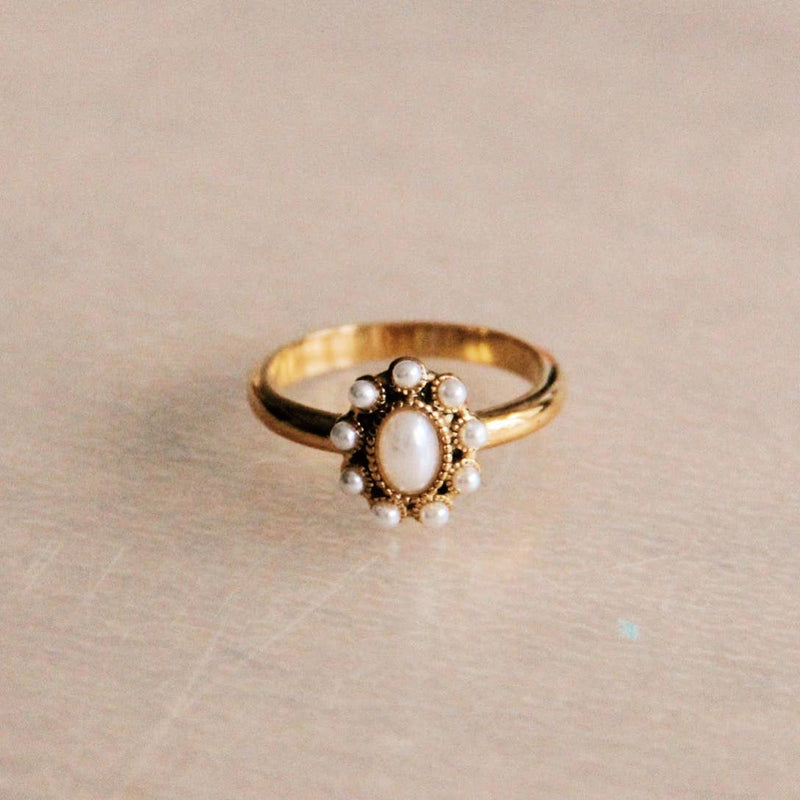 Vintage ring | Hvid/Guld