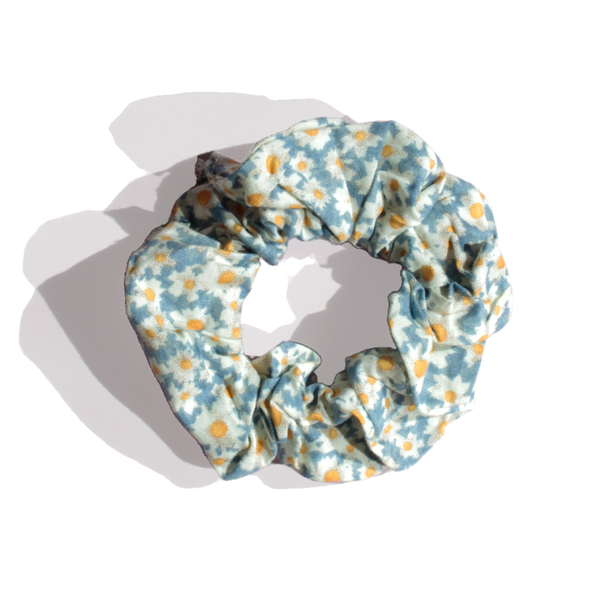 Hårstyling DK - Flower Scrunchie | Blå/flower 1 stk.