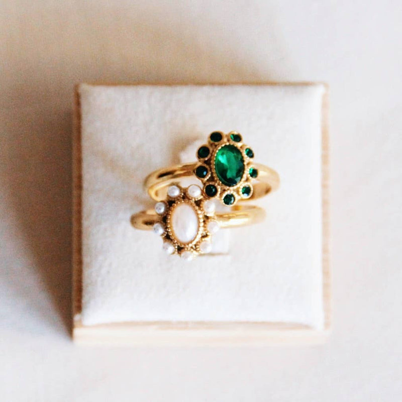 Vintage ring | Hvid/Guld