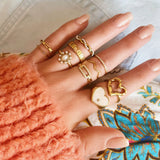 Vintage ring | Hvid/Guld