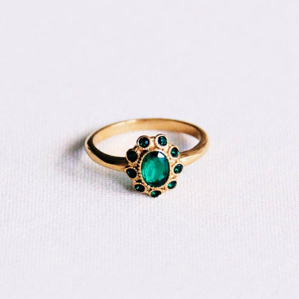 Vintage ring | Grøn/Guld